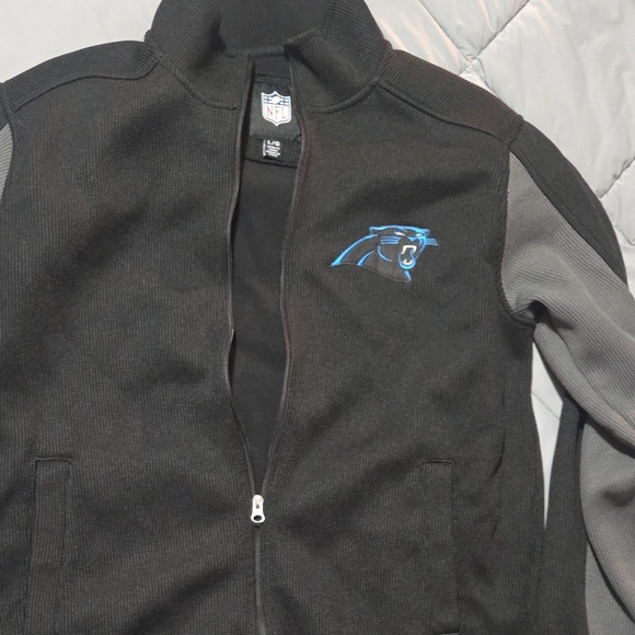 NFL Black and Gray Jacket with Blue Panther Logo - Picture 1 of 3